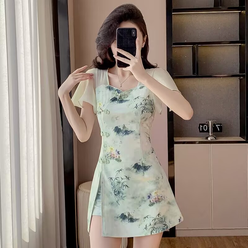 Yaz Çin Tarzı Tatlı Cheongsam  - Fly Line incelemesi ve fiyatı